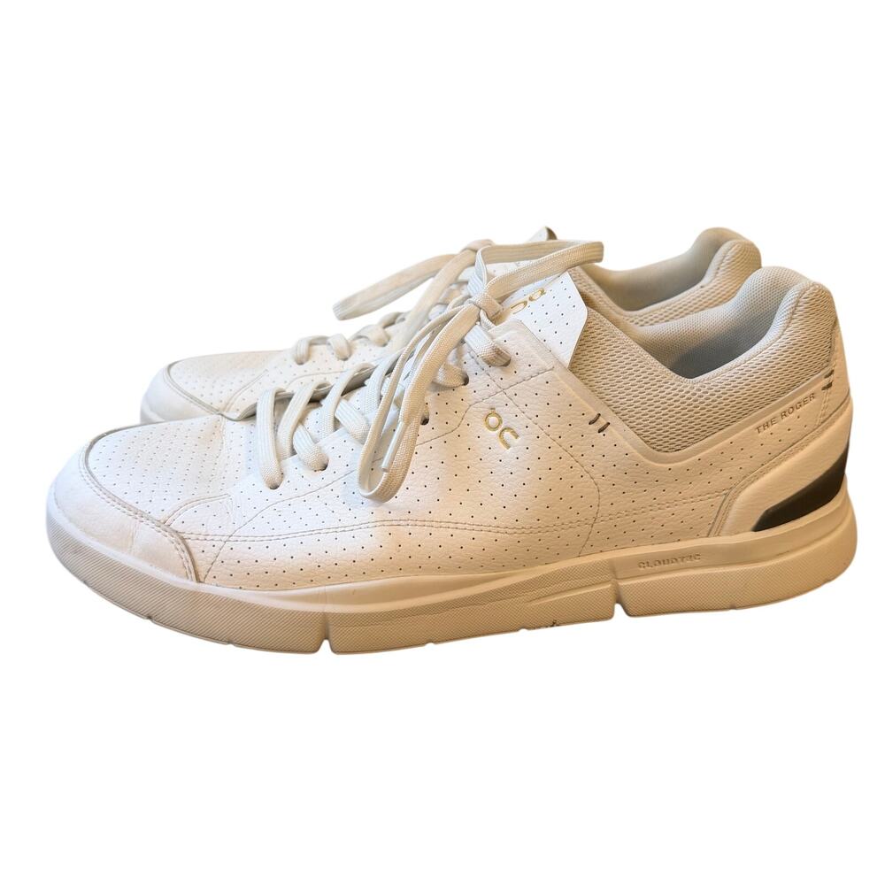 On Cloud THE ROGER Centre Court Shoes Mens Size 13 White Leather Tennis Sneakers